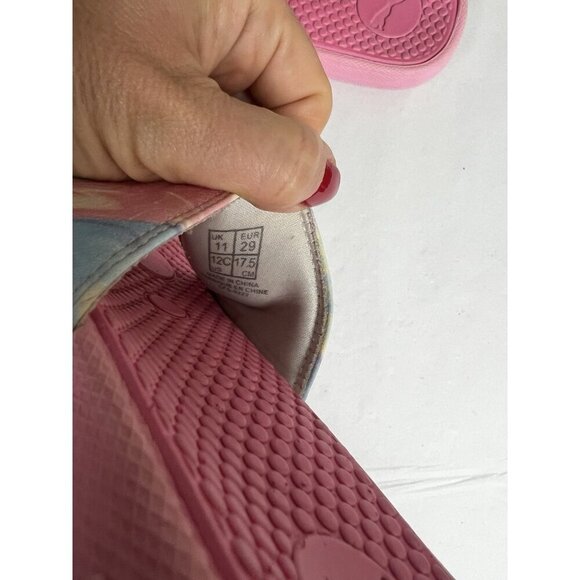 PUMA Cool Cat Pink Slide Sandals Girls Tie dye Sz 12 12C - Picture 2 of 7